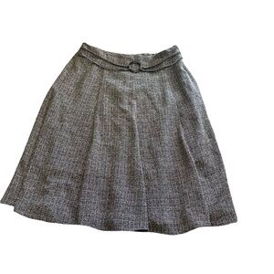 Cato Black/White Knee-Length Pleated Skirt